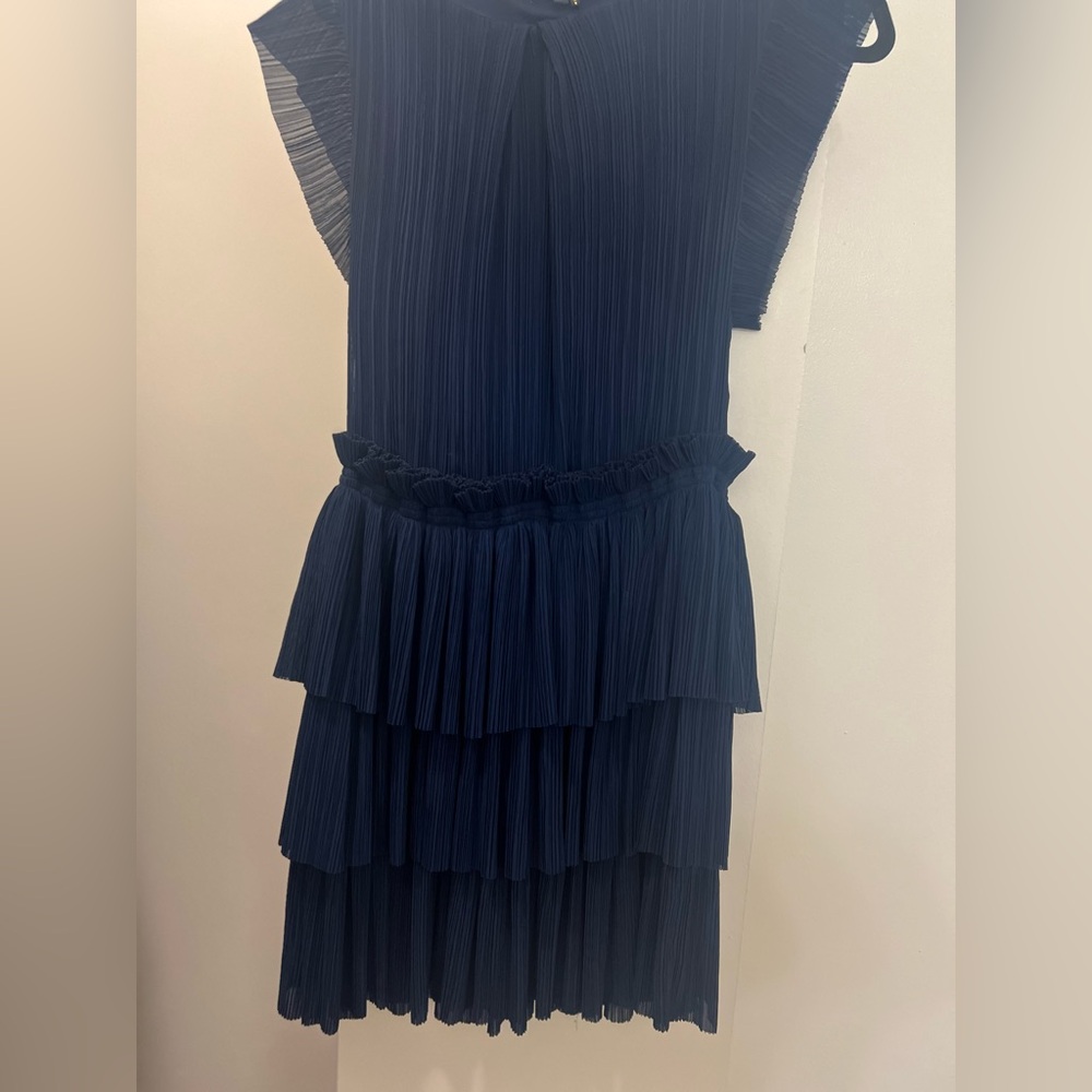 Maje Navy Pleated Dress